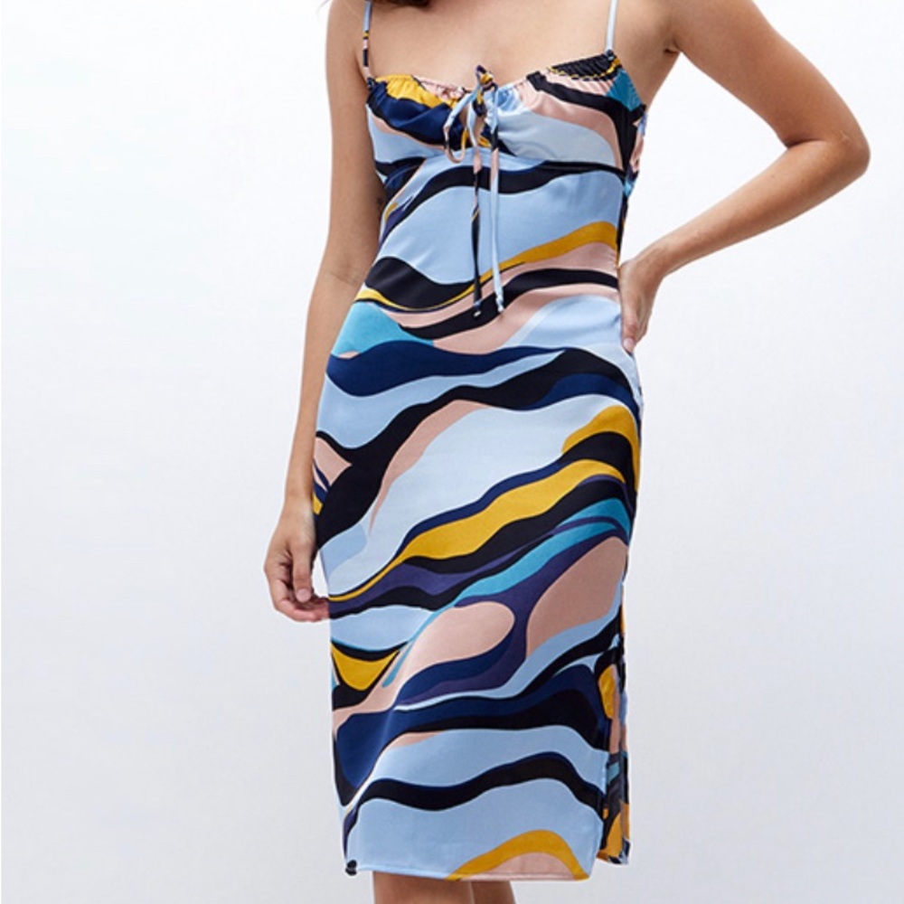 PAC SUN La Hearts midi dress size L